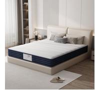 Matelas à Ressorts 140x190 cm Épaisseur 22 cm,Mousse mémoire de forme,7 zones de confort,multi-densité,Moelleux et Respirant