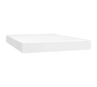 Matelas à ressorts ensachés, 140 x 190 x 20 cm, blanc, en simili cuir | Fermeté moyenne, mousse, soutien lombaire, similicuir lavable, lit double, sommeil réparateur