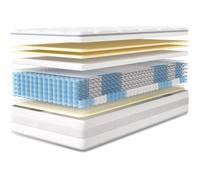 Matelas à ressorts ensachés CHICASA, 90×190 cm, luxe 7 zones, confort élevé, 10 couches, 25 cm, réversible H3/H4, respirant