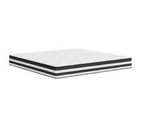 Matelas à ressorts ensachés moyen 200 x 200 cm | Blanc, gris, noir, 7 zones de repos, tissu respirant, revêtement lavable