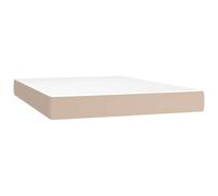 Matelas à ressorts ensachés, rigidité moyenne, cappuccino, 140 x 190 x 20 | Simili cuir lavable, ressorts indépendants bruit, mousse ergonomique, soutien lombaire, surface lisse