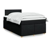 Matelas à ressorts ensachés Tissu polyester Confort 120x190cm Noir | Sommier à lattes lit avec matelas noir 120x190 cm tissu LED surmatelas ressorts ensachés