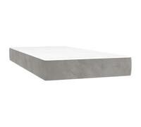 Matelas à ressorts ensachés velours gris clair 80 x 200 x 20 cm fermeté | Mousse confortable, soutien de dureté moyenne, ressorts de poche individuels, velours doux et luxueux, absorption de