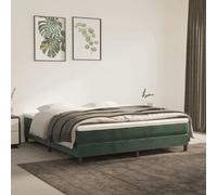 Matelas à Ressorts Ensachés VidaXL 160x200 - Velours Vert Foncé