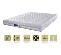 Matelas + alèse 160x200 x 20,5 cm souple - déhoussable housse lavable - 7 zones de confort - ame poli lattex 33 kg/m3 - hypoallergénique G