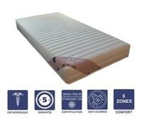 Matelas + Alèse 90x200 x 19 cm Ferme + Oreiller Visco - Spécial Sommier Electrique - 5 Zones de Confort - Noyau Aertech+ 35 Kg/m3 HR Dernière Génération - Très Respirant G