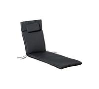 Matelas bain de soleil déhoussable - coussin de transat - matelas de chaise longue - 198 x 53 x 5 cm - tissu gris