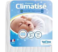 Matelas Bébé Climatisé 60x120 cm, 1 face Été fraîche, 1 face Hiver ouatinée, Sans Traitement chimique