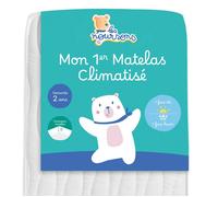 LES NOURSONS - Matelas Bébé Climatisé 60x120 cm- Réversible - 1 Face Été fraîche / 1 Face Hiver ouatinée - OekoTex® - Fabrication Française