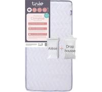 Matelas Bébé Climatisé 70 x 140 cm, Épaisseur 11 cm, Avec Drap Housse et Alèse, Face Été/Hiver, Mousse Polyuréthane 24kg/m³