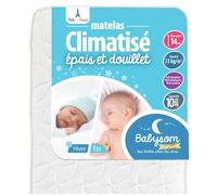 Matelas Bébé Climatisé - BABYSOM - 70x140 cm - Réversible Été Fraîche/Hiver Ouatinée - Anti-acarien - Oeko-Tex®