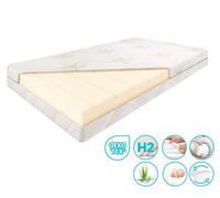 Matelas bébé et enfant 150x80 cm H2 en mousse, respirant, housse Aloe Vera, réversible | SOVIO KIDS+