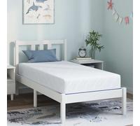vidaXL Matelas Tissu jacquard blanc et bleu Polyester 100% mousse à mémoire