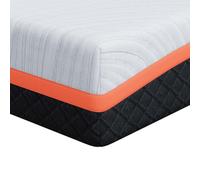 Matelas blanc et gris 140 x 200 cm avec mousse à mémoire de forme de gel | Tissu jacquard, couche rafraîchissante, soutien ferme, utilisation polyvalente, entretien facile