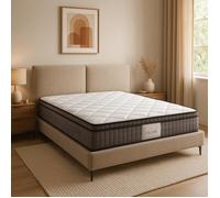 Matelas Céleste by Sampur 140x190 | Mémoire de Forme & Ressorts Ensachés | Épaisseur 28 cm | Surmatelas Amovible | Haut de Gamme