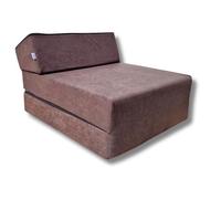 Matelas chauffeuse lit fauteuil futon pliable pliant 160x60x12 cm - NATALIA SPZOO - marron - Mousse - Ferme - 1 place