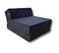 Matelas chauffeuse lit fauteuil futon pliable pliant 160x60x12 cm - NATALIA SPZOO - Noir - Mousse - Ferme - 1 place