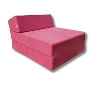 Matelas chauffeuse lit fauteuil futon pliable pliant 160x60x12 cm - NATALIA SPZOO - Rose - Mousse - Ferme - 1 place