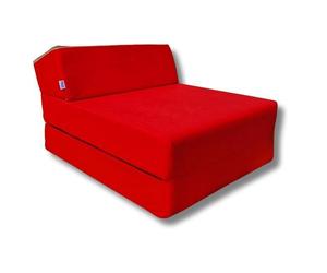 Matelas chauffeuse lit fauteuil futon pliable pliant 160x60x12 cm - NATALIA SPZOO - rouge - Mousse - Ferme - 1 place