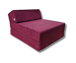 Matelas chauffeuse lit fauteuil futon pliable pliant 160x60x12 cm - NATALIA SPZOO - Violet - Mousse ferme - 1 place