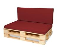 Matelas Coussin Dossier pour Palette Canapé 120x80 cm et Appui 120x40 - Rouge foncé - SuperKissen24