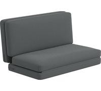 Matelas d'appoint divisible, canapé relax en polyester et mousse, couleur gris foncé