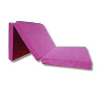 Matelas d'appoint pliant 198x80x10 cm - NATALIA SPZOO - 1 personne - Rose - 10 cm - Mousse polyuréthane - Ferme
