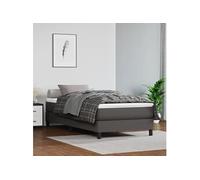 Matelas de lit à ressorts ensachés Gris 100x200x20cm Similicuir347746