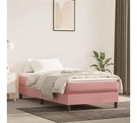 vidaXL Matelas de lit à ressorts ensachés rose 100x220x20 cm velours