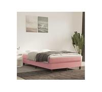 Matelas de lit à ressorts ensachés rose 120x220x20 cm velours G