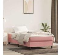 Matelas de lit à ressorts ensachés rose 80x210x20 cm velours G