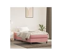 vidaXL Matelas de lit à ressorts ensachés Rose 90x200x20 cm Velours