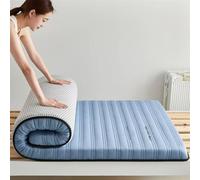 Matelas De Sol Japonais Matelas Pliable 2 Places Tatami Futon Japonais Tatami Doux Matelass Camping Non Glissant et Respirant pour Le dortoir de la Maison,Bleu,90x190cm