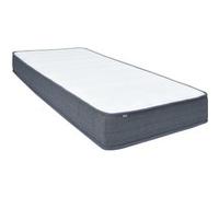Matelas de sommier ressorts medium 200x90x20 cm tissu blanc & gris