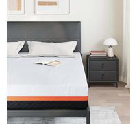 Matelas double 180 x 200 cm blanc et gris | Mousse à mémoire de forme, tissu jacquard, design moderne, confort élevé