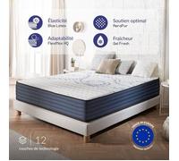 Matelas Dream Komfort 140x190 cm - Technologie Blue Latex et mousse HR à mémoire de forme - Réversible - 7 zones - Épais 30 cm