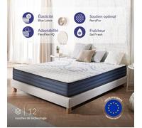 Matelas Dream Komfort 140x200 cm - Technologie Blue Latex et mousse HR à mémoire de forme - Réversible - 7 zones - Équilibré