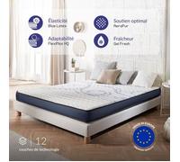 Matelas Dream Komfort 90x200 cm - Technologie Blue Latex et mousse HR à mémoire de forme - Réversible - 7 zones - Respirant