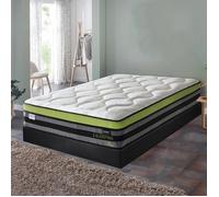 Matelas Duo Confort 200x200 Sampur | Soutien Souple & Ferme | Épaisseur 32cm | 2 Types de Ressorts Ensachés | Couchage Indépendant