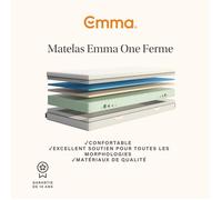 Matelas Emma One Ferme 140x190 cm | Hauteur 18 cm | Mousse à Mémoire de Forme & Airgocell® | Housse Respirante UltraDry™ | Système Multicouches 7 zones de Soutien