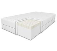 Matelas en latex Memory 140 x 200 cm, hauteur 11 cm, dureté H3, couleur : blanc, avec housse
