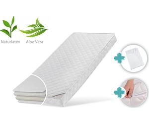 Matelas enfant 90x200 cm LATEX ROYAL avec housse aloe vera, drap housse et deux degrés de fermeté, 10 cm d'épaisseur, Matelas enfant 90x200 Matelas pour lit enfant