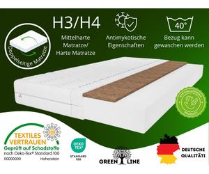 Matelas enfant coco Baby coco 80x160 cm, Matelas bébé pour lit d'enfant, hauteur env. 10 cm, degré de fermeté H3/H4, couleur : blanc, housse incluse