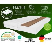 Matelas enfant coco bébé coco 60x120 cm, Matelas bébé pour lit d'enfant, hauteur env. 10 cm, degré de fermeté H3/H4, couleur : blanc, housse incluse