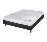 Matelas et sommier 140x190 Marly - Newkit - Soutien ferme - Sommier démonté - Gris