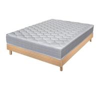 Matelas et sommier 160x200 Madere - Decokit - Soutien ferme - Sommier en kit - Chêne