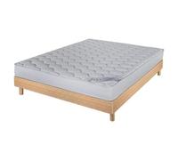 Matelas et sommier 160x200 Mousse - Decokit - Soutien medium - Sommier en kit - Chêne