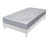 Matelas et sommier 90x190 Madere - Decokit - Soutien ferme - Sommier démonté - Blanc