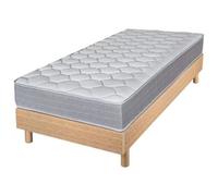 Matelas et sommier 90x190 Madere - Decokit - Soutien ferme - Sommier en kit - Chêne