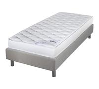 Matelas et sommier 90x190 Marly - Newkit - Soutien ferme - Sommier démonté - Lin